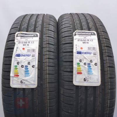 4. Opony 215/65 R17 4x CONTINENTAL 99H EcoContact 6 A0 Letnie 2021 Jak Nowe