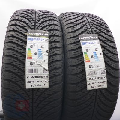 5. Opony 215/55 R18 4x GOODYEAR 99V XL Vector 4Seasons SUV Gen-2 Wielosezonowe 2022 Nieużywane