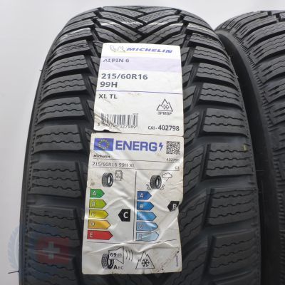 2. Opony 215/60 R16 2x MICHELIN 99H XL Alpin 6 Zimowe 2023