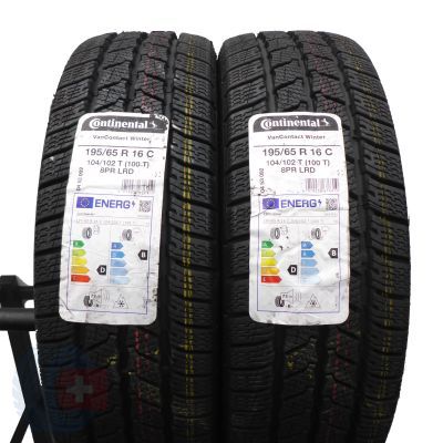 3. Opony 195/65 R16C 4x CONTINENTAL 104/102T VanContact Winter Zimowe 2023 Jak Nowe Nieużywane 