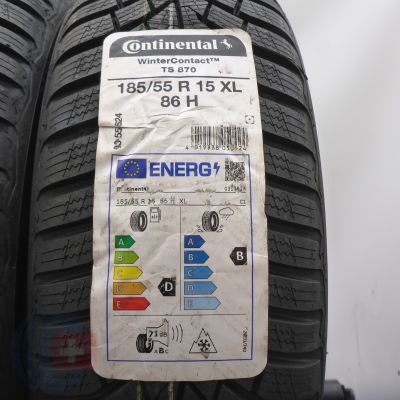 4. Opony 185/55 R15 4x CONTINENTAL 86H XL WinterContast Ts 870 Zimowe 2023
