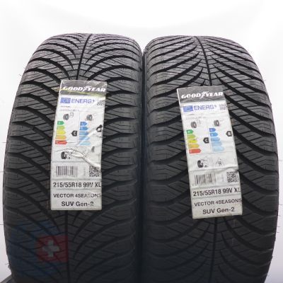 6. Opony 215/55 R18 4x GOODYEAR 99V XL Vector 4Seasons SUV Gen-2 Wielosezonowe 2022 Nieużywane