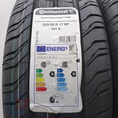 2. Opony 225/55 R17 2x CONTINENTAL 101V XL ContiVanContact 200 Reinforced Letnie 2024 