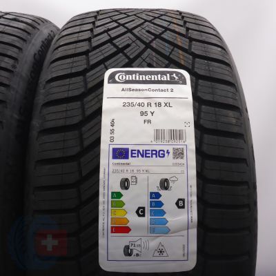 2. Opony 235/40 R18 4x CONTINENTAL 95Y XL AllSeasonContact 2 Wielosezonowe 2025 Nieużywane