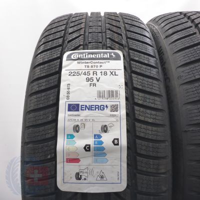 2. Opony 225/45 R18 2x CONTINENTAL 95V XL WinterContact TS 870 P Zimowe 2022  