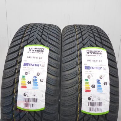 6. Opony 195/55 R16 4x NOKIAN 87H Snowproof 2 Zimowe 2025 