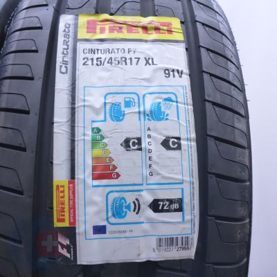 3. Opony 215/45 R17 4x PIRELLI 91V XL Cinturato P7 Letnie 2019 