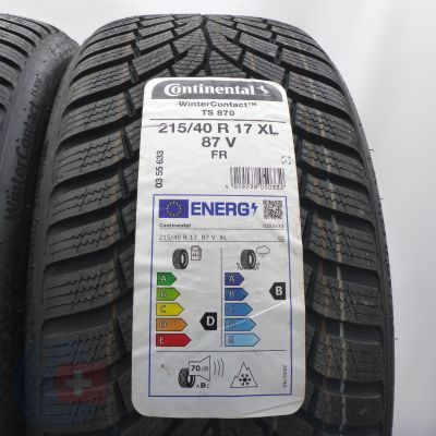 3. Opony 215/40 R17 2x CONTINENTAL 87V XL WinterContact TS 870 Zimowe 2022