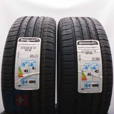 5. Opony 215/55 R16 4x CONTINENTAL 93W ContiPremiumContact 5 Letnie 2020 Nieużywane 