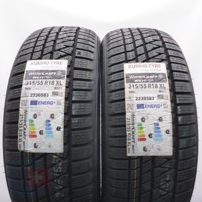Opony 215/55 R18 2x KUMHO 99H XL WinterCraft WS71 SUV Zimowe 2021 Nieużwyane 