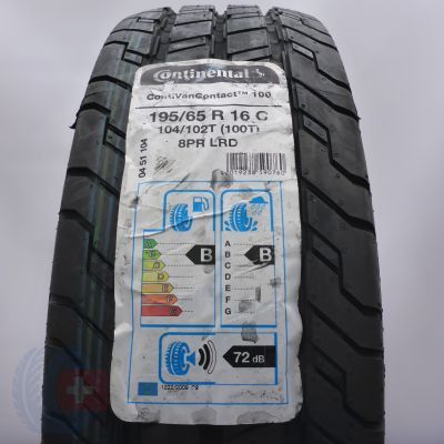 Opona 195/65 R16C 1x CONTINENTAL 104/102T ContiVanContact 100 Letnia 2019 Jak Nowa