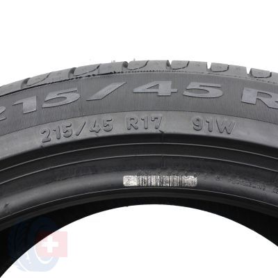 6. Opony 215/45 R17 4x PIRELLI 91W XL Cinturato P7 KA Letnie 2019 Jak Nowe 7-8mm