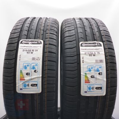 4. Opony 215/55 R16 4x CONTINENTAL 93W ContiPremiumContact 5 Letnie 2020 Nieużywane 