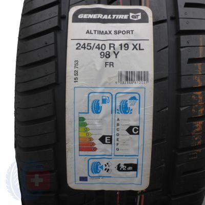 2. 1 x GENERAL 245/40 R19 98Y XL Altimax Sport  Lato 2019 Jak Nowa