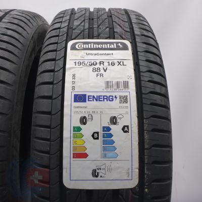 2. Opony 195/50 R16 2x CONTINENTAL 88V XL UltraContact Letnie 2023