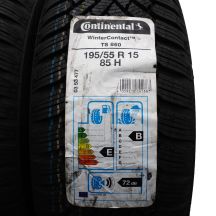 3. Opony 195/55 R15 4x CONTINENTAL 85H WinterContact TS860 Zimowe 2020 Jak Nowe Nieużywane