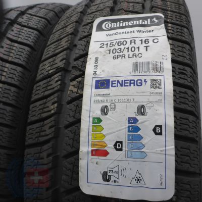 3. Opony 215/60 R16C 2x CONTINENTAL 103/101T VanContact Winter Zimowe 2021 Nieużywane