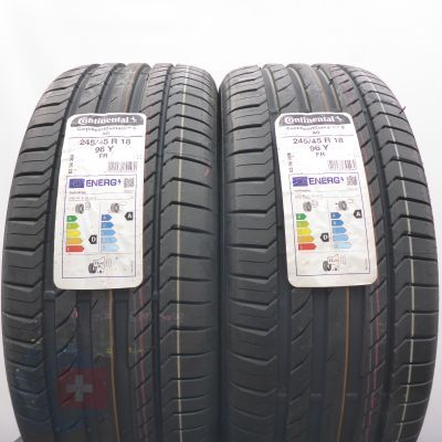4. Opony 245/45 R18 4x CONTINENTAL 96Y ContiSportContact 5 A0 Letnie 2022 Nieużywane