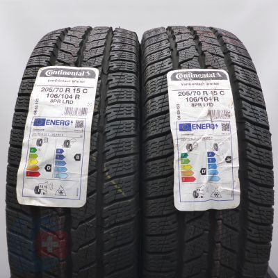4. Opony 205/70 R15C 4x CONTINENTAL 106/104R VanContact Winter Zimowe 2022 Nieużywane 