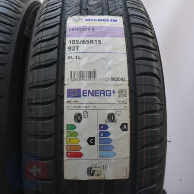 2. Opony 185/65 R15 2x MICHELIN 92T XL Primacy 4 Letnie 2022 Nieużywane 