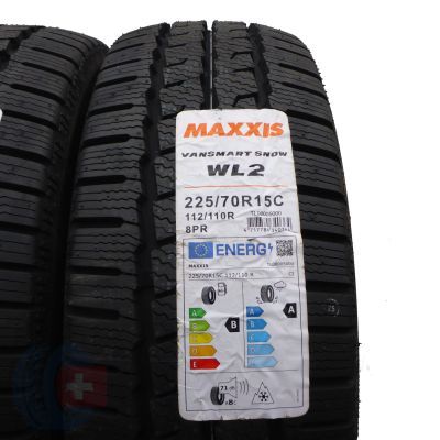 3. 4 x MAXXIS 225/70 R15C 112/110R Vansmart Snow WL2 Zima 2021 Jak Nowe Nieużywane 