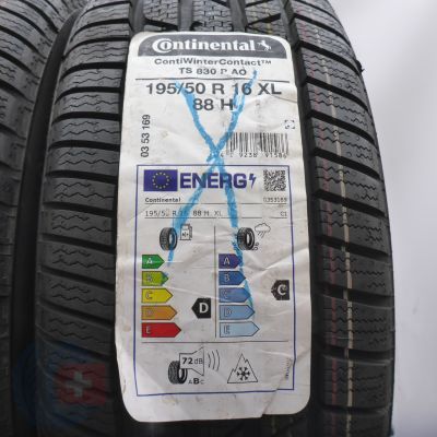 2. Opony 195/50 R16 2x CONTINENTAL 88H XL ContiWinterContact TS 830P A0 Zimowe 2021