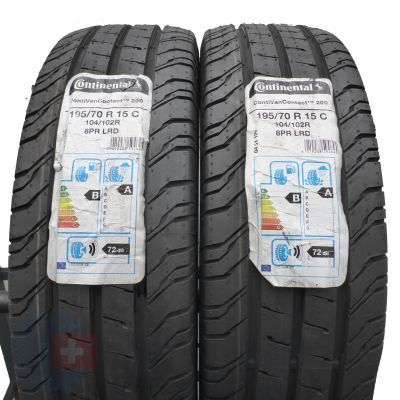 3. Opony 195/70 R15C 4x CONTINENTAL 104/102R ContiVanContact 200 Letnie 2019 Jak Nowe Nieużywane