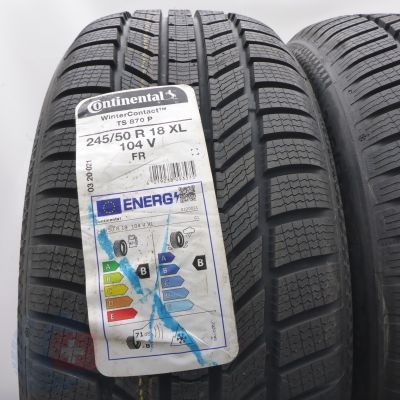 2. Opony 245/50 R18 2x CONTINENTAL 104V XL WinterContact Ts 870 P Zimowe 2023