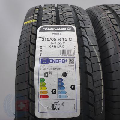 3. Opony 215/65 R15C 4x BARUM 104/102T Vanis2 Letnie 2021 Nieużywane 