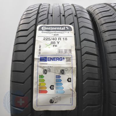 2. Opony 225/40 R18 2x CONTINENTAL 88Y ContiSportContact 5 RFT BMW Letnie 2023 