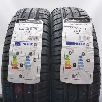 Opony 155/60 R15 2x CONTINENTAL 74T ContiEcoContact 3 Letnie 2021 