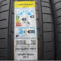 2. Opony 225/55 R17 4x DUNLOP 101Y SportMaxx Rt2 Letnie 2018 Jak Nowe Nieużywane