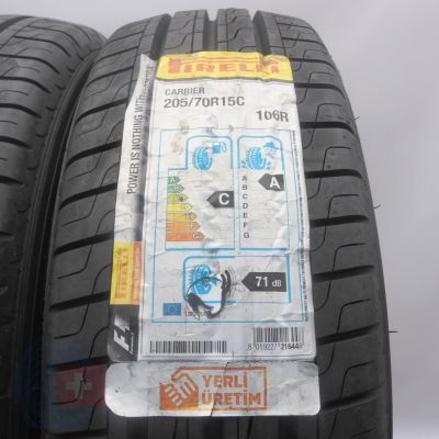 3. Opony 205/70 R15C 2x PIRELLI 106/104R Carrier Letnie 2019 Jak Nowe