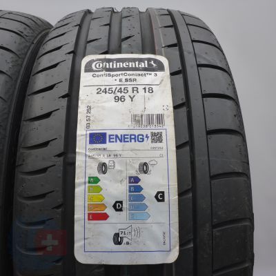 2. Opony 245/45 R18 2x CONTINENTAL 96Y ContiSportContact3E RunFlat BMW Letnie 2023 Nieużywane