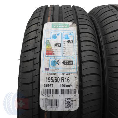 2. Opony 195/60 R16C 2x NOKIAN 99/97T Cline Van Letnie 2017 Nieużywane