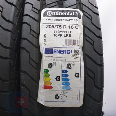 2. Opony 205/75 R16C 2x CONTINENTAL 113/111R ContiVanContact 100 Letnie 2022 Nieużywane 