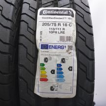 2. Opony 205/75 R16C 2x CONTINENTAL 113/111R ContiVanContact 100 Letnie 2022 Nieużywane 