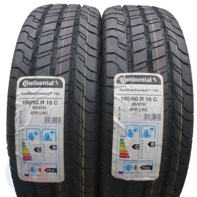 5. 4 x CONTINENTAL 195/60 R16 C 99/97H ContiVanContact 100 Lato 2020 