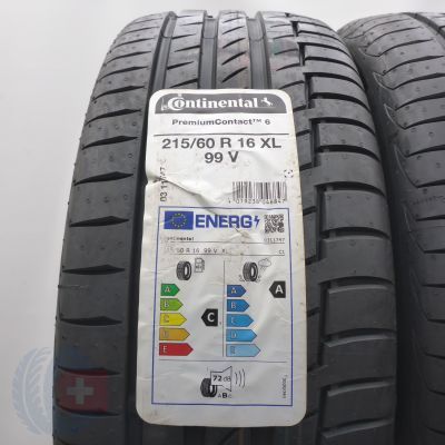 2. Opony 215/60 R16 2x CONTINENTAL 99V XL PremiumContact 6 Letnie 2021 