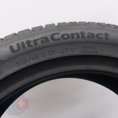 6.  Opona 215/45 R17 4x CONTINENTAL 87V XL UltraContact Letnie 2022 Jak Nowe
