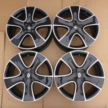 4 x Alufelgi 16 RENAULT 4x100 6,5J Et44 Oryginalne Clio Lodgy Lutecia ZOE TPMS