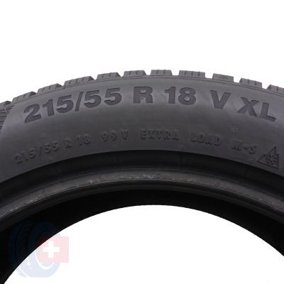 4. Opony 215/55 R18 2x CONTINENTAL 99V XL WinterContact TS850P Zimowe 2021 6,6-7mm