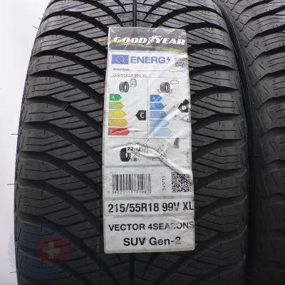 3. Opony 215/55 R18 4x GOODYEAR 99V XL Vector 4Seasons SUV Gen-2 Wielosezonowe 2022 Nieużywane