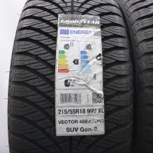 3. Opony 215/55 R18 4x GOODYEAR 99V XL Vector 4Seasons SUV Gen-2 Wielosezonowe 2022 Nieużywane
