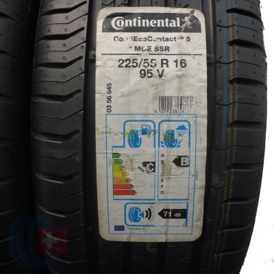 2. 2 x CONTINENTAL 225/55 R16 95V ContiEcoContact 5 SSR M0E Lato 2016