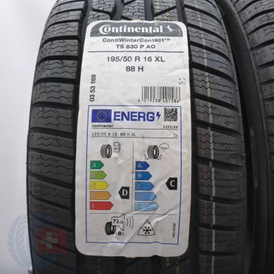 2. Opony 195/50 R16 4x CONTINENTAL 88H XL ContiWinterContact TS 830P A0 Zimowe 2024
