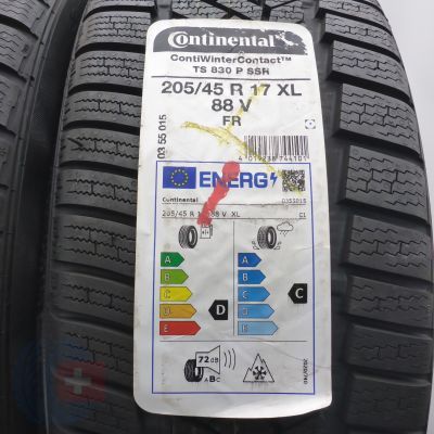 2. Opony 205/45 R17 CONTINENTAL 88V XL ContiWinterContact TS 830 P RFT Zimowe 2022/23 