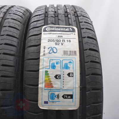 3. Opony 205/60 R16 2x CONTINENTAL 92V ContiPremiumContact 5 RFT BMW Letnie 2020 