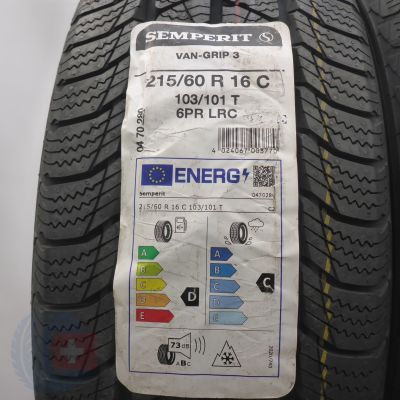 4. Opony 215/60 R16C 2x SEMPERIT 103/101T Van-Grip3 Zimowe 2023 Nieużywane
