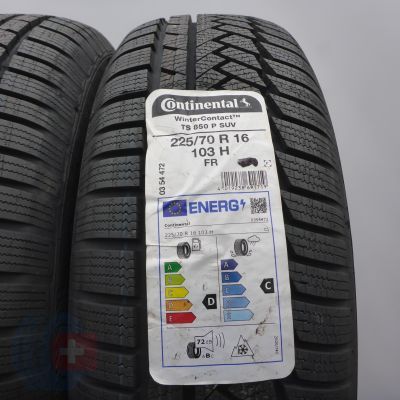 3. Opony 225/70 R16 2x CONTINENTAL103H WinterContact TS 850 P SUV Zimowe 2022 Jak Nowe